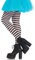 Leg Avenue 7100Q - Plus Größe Gestreiftes Strümpfhose Kostüm Damen Karneval, schwarz/weiß, Größe: (EUR 42-46)