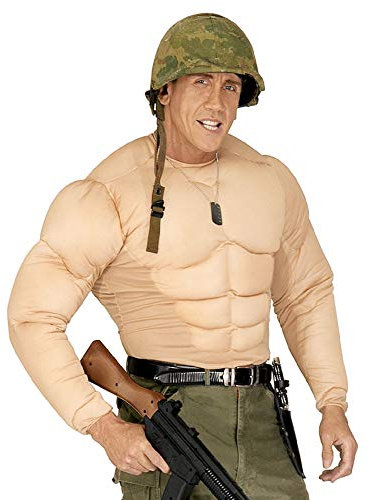 W WIDMANN MILANO Party Fashion - Costume chemise super musclée, soldat, militaire, déguisements de carnaval