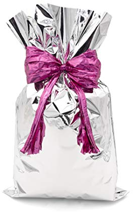 Italpak Lucide Metallic-Geschenktüten, Silber, 50 Stück, 10 x 15 cm