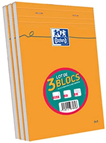 Oxford Lot de 3 Blocs 160 pages A5 Orange