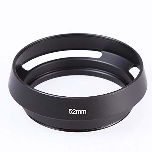 FOTGA 52mm Metall Vented Sonnenblende Gegenlichtblende Lens Hood für Leica 52mm Gewinde Filter Objektiv DSLR