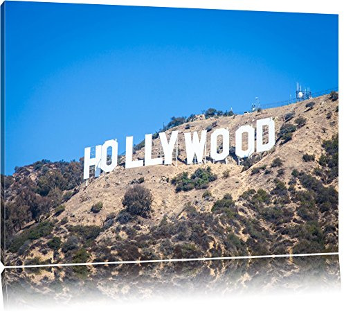 Pixxprint Hollywood Wahrzeichen, Größe: 60x40cm, Leinwandbild, fertig gespannt, Wandbild, Dekoration, Kunstdruck, kein Poster