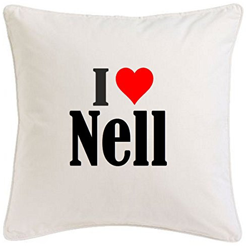 Kissenbezug I Love Nell 40cmx40cm aus Mikrofaser geschmackvolle Dekoration für jedes Wohnzimmer oder Schlafzimmer in Weiß mit Reißverschluss