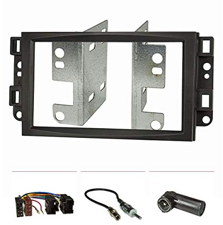 tomzz Audio 2406-006 Doppel DIN Radioblende Set kompatibel mit Chevrolet Aveo Captiva Epica mit Einbaukit Radioadapter ISO Antennenadapter ISO DIN