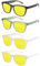 X-CRUZE 4er Pack Nerd Sonnenbrillen polarisierend Vintage Retro Style Stil Unisex Herren Damen Männer Frauen Brille - gelb verspiegelt - Set W -