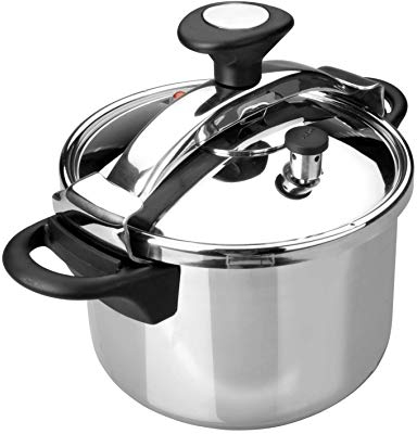 Lacor - 71871 - Olla a presión Classic, Acero inoxidable 18/10, Apta para inducción, 10 litros, Ø 24 cm, Válvula de seguridad