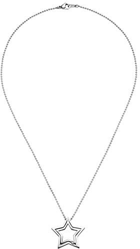 Jobo Damen-Halskette mit Stern-Anhänger aus Edelstahl mit Kristall 48 cm