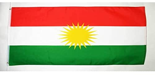 AZ FLAG - Bandera Kurdistán - 250x150 cm - Gran Bandera Kurda 100% Poliéster Con Ojales de Metal integrados - 300g - Colores Vivos Y Resistente A La Decoloración