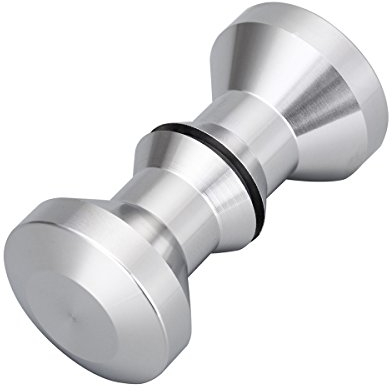 Poignée de porte de salle de bain à double bouton en verre pour porte de douche