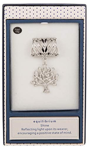 Equilibrium Scarf Ring With Dangly Tree of Life