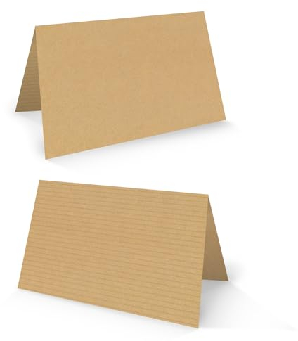 Logbuch-Verlag 50 Kraftpapier Tischkarten Blanko Namensschilder Hochzeit Fest Geburtstag Tischaufsteller Reserviert Schild Tischdeko natur braun