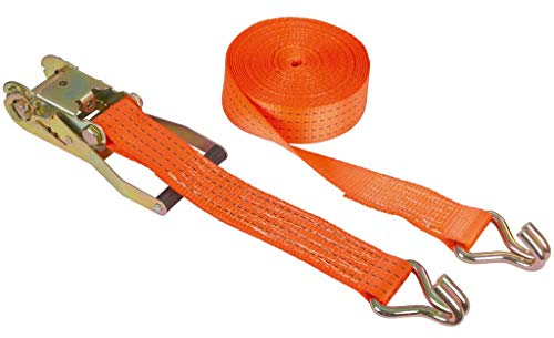 Kerbl Cravatta a cricchetto, due parti, 50 mm x 8 m, 2000 kg/4000 kg, arancione