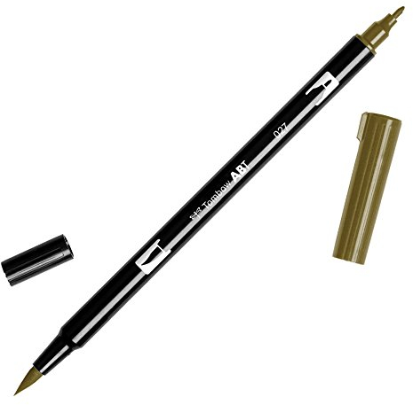 Tombow ABT-027 Fasermaler ABT Dual Brush Pen mit zwei Spitzen, dark ochre