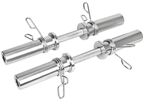 MAXSTRENGTH Hanteln, Olympische Hantelscheiben, Gewichte, mit Federverschlüssen, für Training, Gewichtheben, Fitness, Chrom, 5 cm