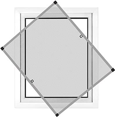 jarolift Fliegengitter Fenster Profi Line, Insektenschutz Fliegenschutzgitter Spannrahmen, Kürzbar, Alurahmen, 120 cm x 150 cm (B x H), Rahmenfarbe Silber