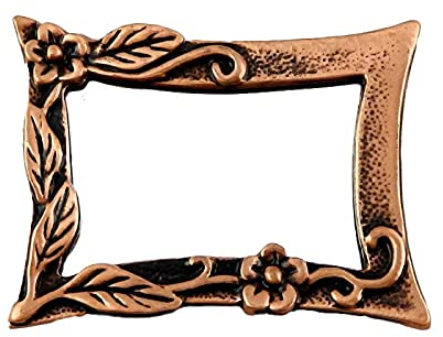 Dolls House Miniature Antique Copper Climbing Flower Framed Mirror