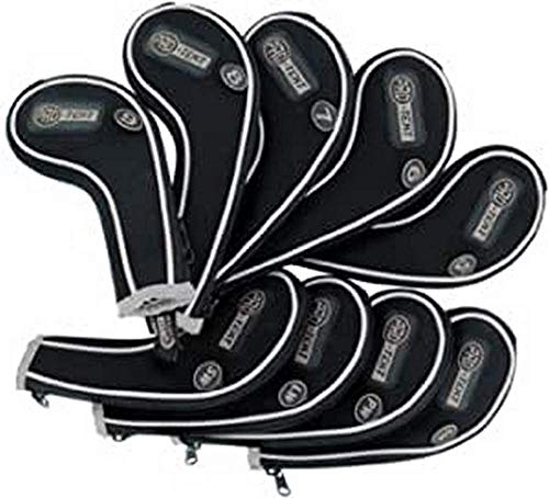 Pro-Tekt Deluxe Zip Iron Headcovers - Black/Silver