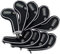 Pro-Tekt Deluxe Zip Iron Headcovers - Black/Silver
