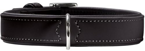 HUNTER SOFTIE Hundehalsband, Kunstleder, samtig, pflegeleicht, 60 (M-L), schwarz