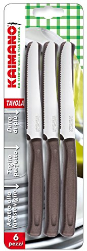 Kaimano KDN021506 6 Coltelli Dinamik Tavola Lama Dentata, Colori Assortiti