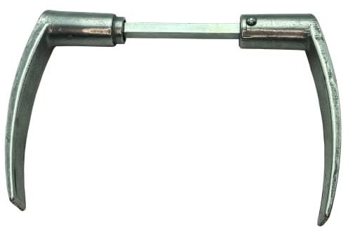 Béquille Double Dac en Aluminium Poli, 2 Portées, Fixation Goupille, 7mm x 70mm, grise