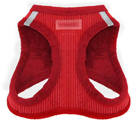 Hundegeschirr „Voyager“ zum hinein treten mit plüschigem Futter aus Fleece von Best Pet Supplies. Ultra bequemes Geschirr für Spaziergänge mit dem Hund. Sicherer Klettverschluss. Sicher gegen Entkommen. Großartiges Geschenk für Haustierbesitzer.