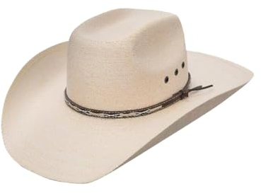 Stetson Square Eyelets Straw Cowboy Hat, Natural, 7 1/2