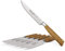 Burgvogel Solingen Steakmesserset 6er geschmiedete Olivenholz, Oliva Line, Sägenschliff, rostfrei, hell, scharf, braun beige, 600.926.00.3