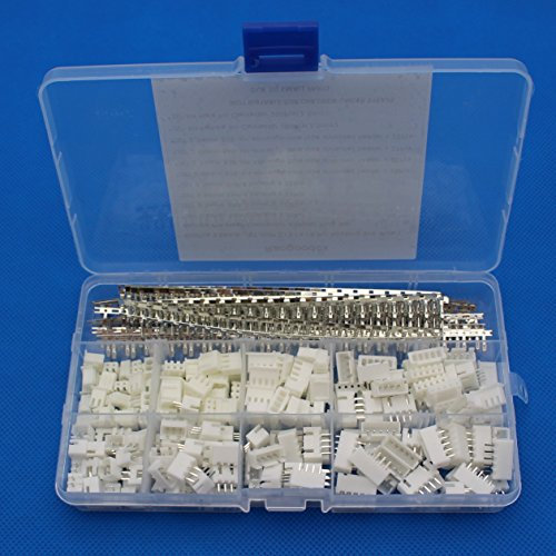 Raogoodcx 600Pcs 2.54mm JST-XHP 2 / 3 / 4 / 5 Pin housing and Male / Female Pin Head Connector Adapter Plug Set