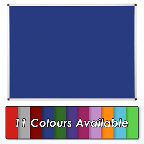 Wonderwall Premium Blue Anti Fade Noticeboard - Aluminium Frame - 120 x 90cm with Wall Fixings Included - Ideal for Office, School, Industry & Hubs/Venues
