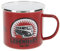 BRISA VW Collection - Volkswagen Große Emaille Kaffee-Tee-Tasse-Becher-Haferl für Camping & Outdoor T1 Bus 500 ml (Legendary/Rot)