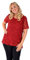 Womens New Floral Lace Sequin Ladies Scoop Neck Short Sleeve T-Shirt Party Top Plus Size Burgundy Size 20-22