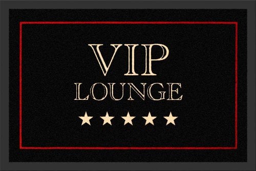empireposter VIP Lounge (schwarz) - Fussmatte, Größe: 60 x 40 cm, Material Polypropylen