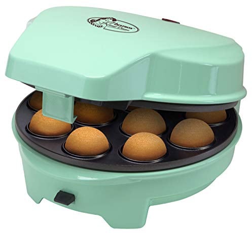 Bestron 3-in-1 Waffeleisen, Waffeleisen mit 3 auswechselbaren Backplatten: Waffel-, Donut- und Cake Pop, inkl. Backampel & Antihaftbeschichtung, 700 Watt, Farbe: Mint
