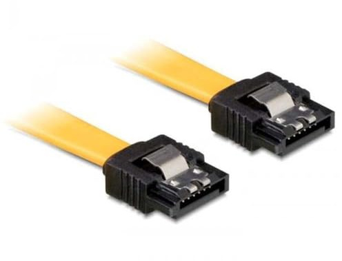 Delock SATA 6 GB/S Kabel gerade auf unten gewinkelt 70 cm gelb