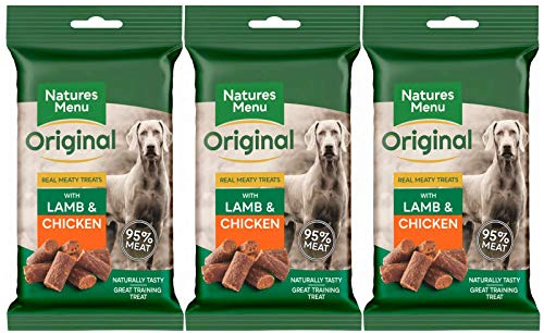 3 x Packs of Real Lamb mini treats (for small dogs) 60g packs - Natures Menu - Made with 95% REAL MEAT - Wheat & Gluten Free