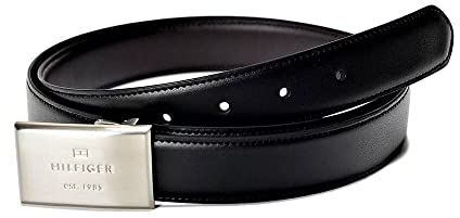 Tommy Hilfiger Herren Umkehrgürtel-Set mit zwei austauschbaren Schnallen - Schwarz - 42
