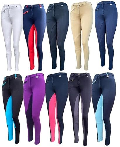 Gallop Quality - Pantaloni Jodhpur da equitazioni, Unisex, Beige (Beige), 40 Misura 24 da Donna