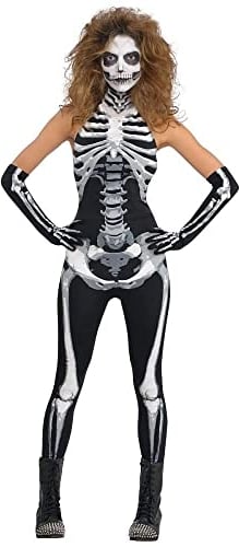 (PKT) (844608-55) Adult Ladies Bone-a-fied-babe Costume (UK 8-10)