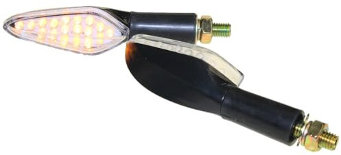 Motorrad Blinker Set LED Shower schwarz klar E-geprüft M10 für Suzuki GSX GS 500 600 CPI SM Honda CB 600 500 Kawasaki KMX KLR 600 Yamaha DT 125 600