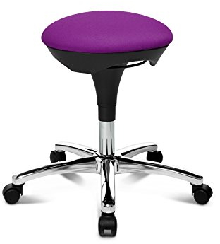 TOPSTAR Hocker Hoc 20 lila - Rollhocker Drehhocker mit Teppichbodenrollen