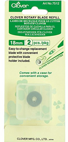 Clover 7512 Ersatzklinge für Rollschneider 18 mm, 2 Stück