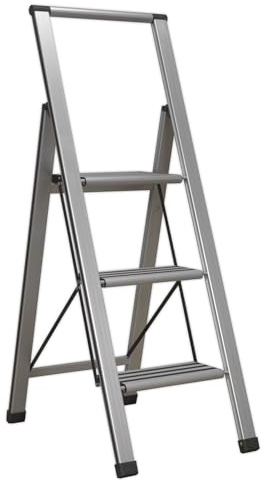 Sealey APSL3 Aluminium Professional Folding Step Ladder 3-Step 150kg Capacity