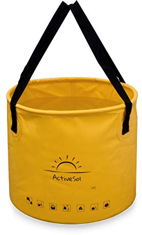 ActiveSol Faltbarer Eimer 20 L breit – Robuste Faltschüssel aus Tarpaulin – platzsparend, reißfest & stabil – Outdooreimer ideal für Camping, Angeln, Garten & Auto