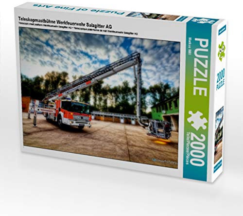 CALVENDO Puzzle Teleskopmastbühne Werkfeuerwehr Salzgitter AG 2000 Teile Puzzle quer | 2000 Teile Lege-Größe 90 x 67 cm Foto-Puzzle für glückliche Stunden