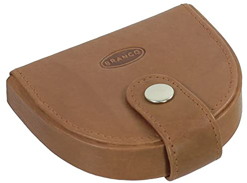 Branco Leder Herren Schütter Kleingeldbörse Münzbörse Schüttbörse Geldbörse Geldbeutel Portemonnaie weiches Rindsleder Farbe Natur