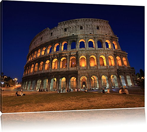 Pixxprint Colosseum in Rom Italien Italy, Größe: 100x70cm, Leinwandbild, fertig gespannt, Wandbild, Dekoration, Kunstdruck, kein Poster