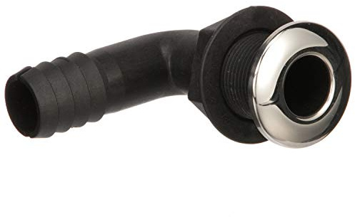 Seachoice 90-Degree Thru-Hull Connector, Fits 1-1/8 in. ID Hose, 1-3/8 in. Max Hull