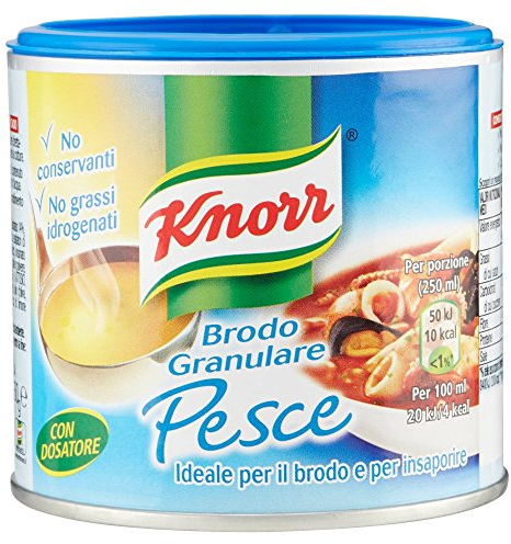 Knorr Brodo Granulare di Pesce, Brodo Pronto con Verdure da Agricoltura Sostenibile, Senza Glutine, Lattosio e Conservanti, Ideale per i Sughi di Pesce e Pesce alla Griglia, 150gr
