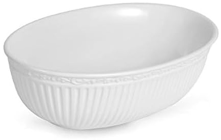 Mikasa Italian Countryside Oval Serving Bowl, 10.5, White